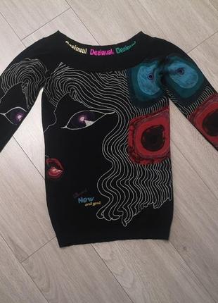 Фирменная кофточка desigual, чёрная вышитая кофточка, стильный топ, вышиванка4 фото