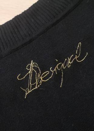 Фирменная кофточка desigual, чёрная вышитая кофточка, стильный топ, вышиванка7 фото