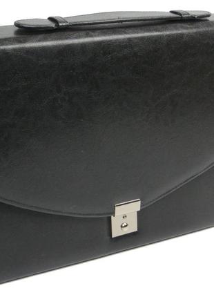 Ділова папка-портфель з екошкіри jpb ak-08 чорна