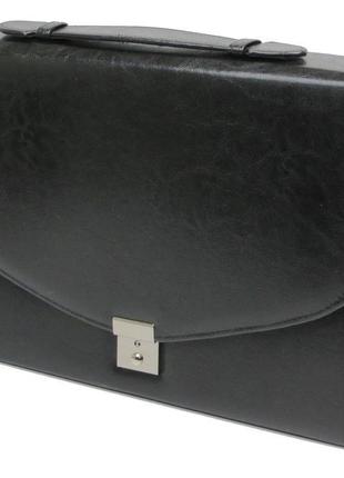 Ділова папка-портфель з екошкіри jpb ak-08 чорна3 фото