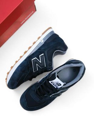 Чоловічі кросівки new balance 574 темно-сині7 фото