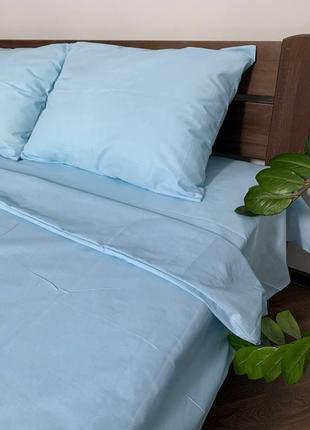 Комплект постельного белья бязь gold luxe, голубой6 фото