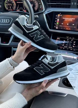 Женские кроссовки new balance 574 black white