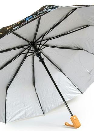 Жіноча парасолька напівавтомат bellisimo чорна2 фото