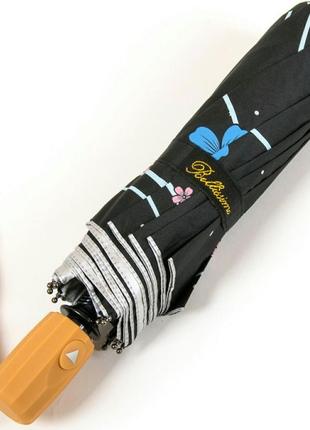 Жіноча парасолька напівавтомат bellisimo чорна3 фото