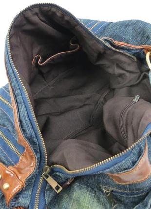 Жіноча джинсова, котонова сумка fashion jeans bag темно-синя9 фото