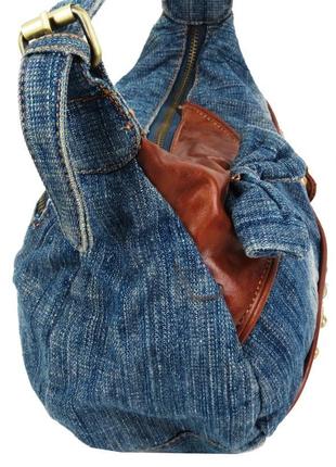 Жіноча джинсова сумка невеликого розміру fashion jeans bag синя8 фото