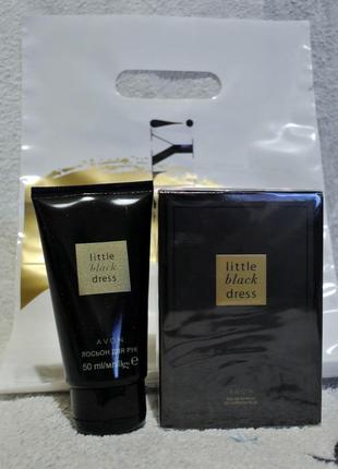 Набор: парфумированная вода 50 мл и лосьон д/рук50 мл little black dress avon1 фото