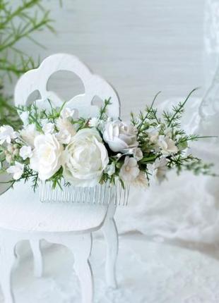 Гребінець в білому кольорі.4 фото