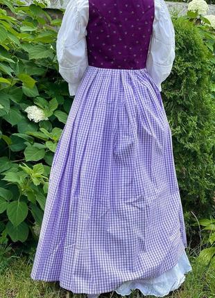 Хлопковый сарафан платье австрийский дырдь фиолетового цвета