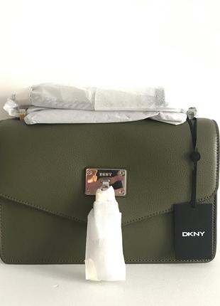 Сумка кожаная dkny elissa flap shoulder bag r813h281 оригинал leather7 фото