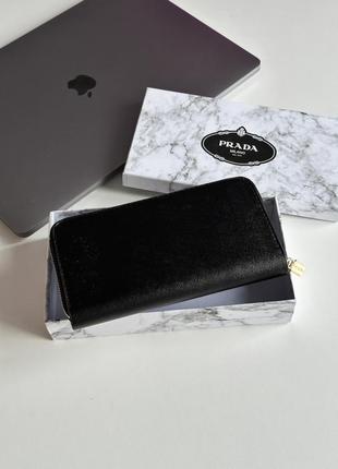 Гаманець prada zippy wallet black5 фото