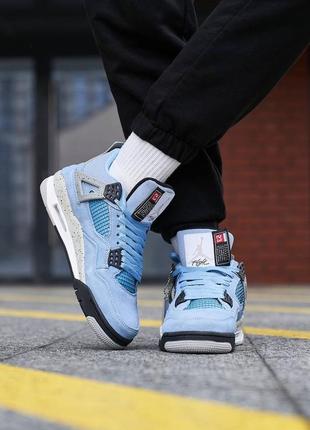 👟nike air jordan 4 retro university blue6 фото