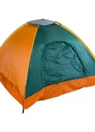 Палатка туристическая на 4 персону размер 200х200см зеленая5 фото