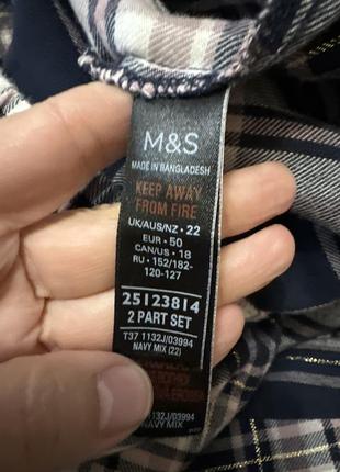 Пижама низ брюки штаны клетка фланель m&s3 фото