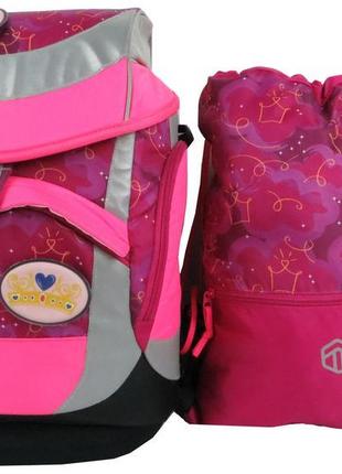 Шкільний ранець і сумка для взуття topmove малиновий1 фото