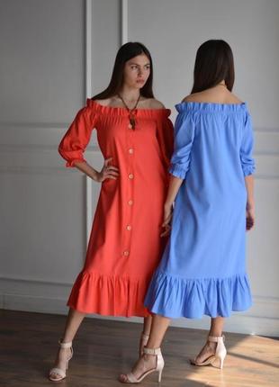 Біле літнє лляне плаття з відкритими плечима linen open shoulder dress4 фото