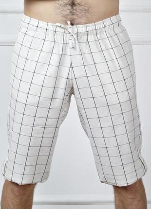 Чоловічі літні шорти з натурального льону men linen roll-up shorts1 фото