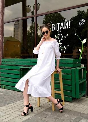 Летнее льняное платье с открытыми плечами и пышными рукавами linen dress5 фото