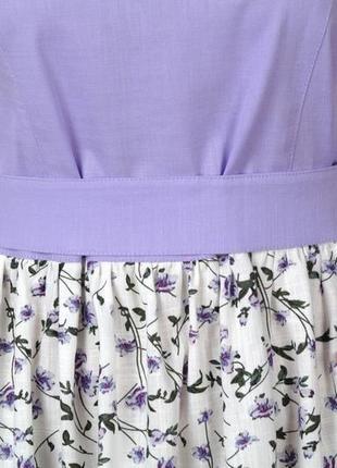 Легкое летнее льняное платье с цветочным принтом5 фото