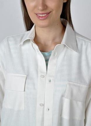 Женская рубашка оверсайз из натурального льна6 фото