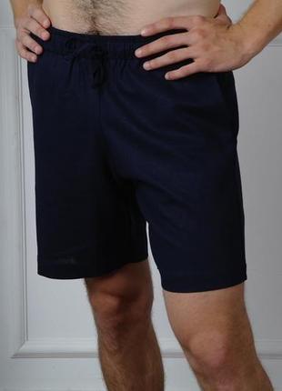 Мужские летние короткие шорты из натурального льна6 фото