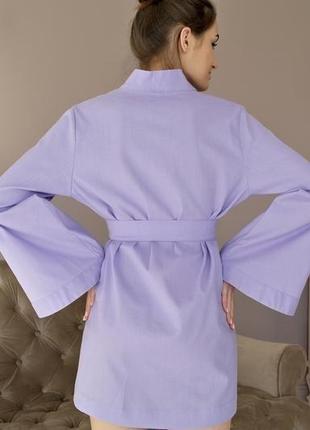 Женский халат-кимоно из натурального льна