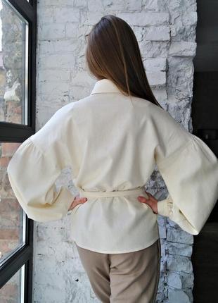 Рубашка-кимоно из натурального льна kimono shirt with puffy sleeves2 фото