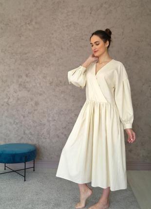Льняное платье оверсайз с широким поясом linen oversized dress7 фото