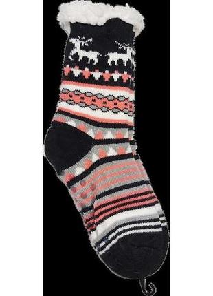 Вовняні зимові шкарпетки з підошвою, гальмами та візерунком (е...8 фото