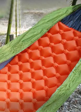 Туристичний надувний килимок каремат матрац homful h03 з подуш...4 фото