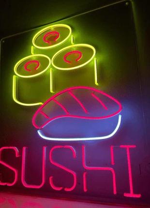 Неоновая вывеска суши наружная реклама sushi неоновая надпись вывеска для магазина рекламные вывески