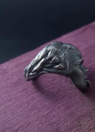 Кольцо скульптура богини кали из серебра 925п8 фото