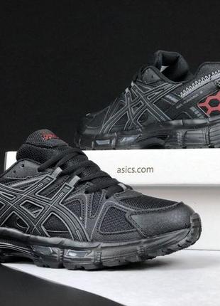 Мужские кроссовки в стиле asics gel kahana 8 black асикс черные эко-кожа сетка 36-45 122425 фото