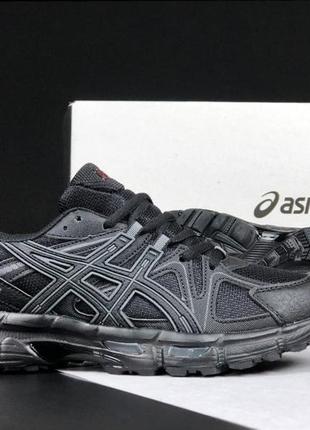 Мужские кроссовки в стиле asics gel kahana 8 black асикс черные эко-кожа сетка 36-45 122423 фото