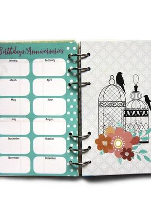 Датований щоденник (планер, ежедневник) на 6 місяців (січень-червень) my cozy planner зелений7 фото