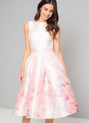Шикарное платье в цветочный принт с пышной юбкой6 фото