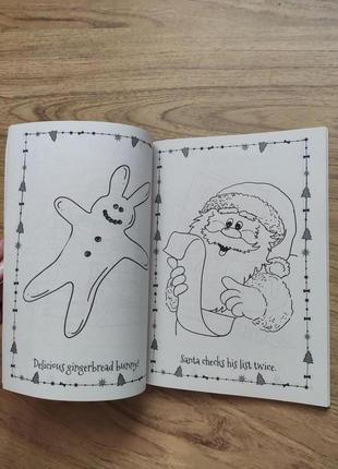 Детская раскраска в стиле happy new year, новый год activity book Ausa