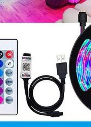 Світлодіодна стрічка rgb colorful usb bluetooth app smart 24-key пульт д/у