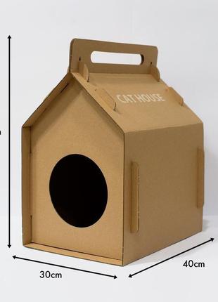 Будиночок для котика з картону2 фото