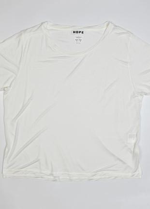 Оверсайз футболка hope stockholm // белая лиоцелл вискоза oversized топ блуза2 фото