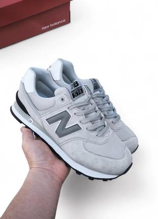 Мужские кроссовки new balance 574 светло-серые5 фото