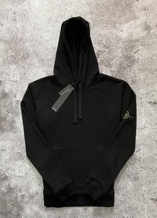 Худи stone island black cotton