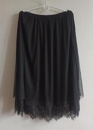 Юбка сетка с кружевом,американского бренда"bebe  plus"