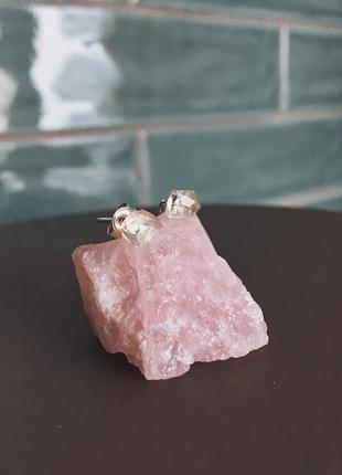 Сережки з херкимерским алмазами, гвоздики , кристал ,3 фото