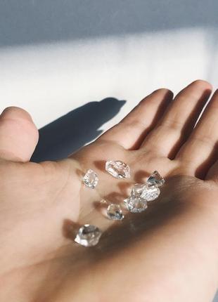 Сережки з херкимерским алмазами, гвоздики , кристал ,2 фото