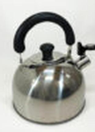 Чайник зі свистком, з нержавіючої сталі rainberg rb-626 3л4 фото