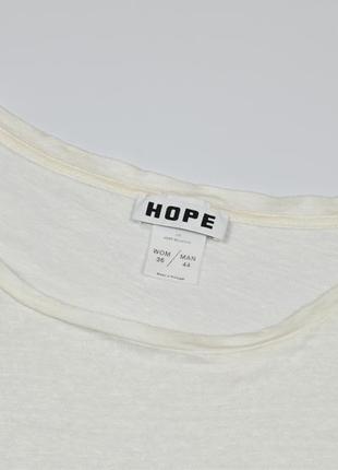 Льняная оверсайз футболка hope stockholm // белая лен oversized топ блуза4 фото