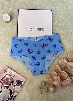 Трусики бесшовные голубые с бабочками victoria's secret оригинал виктория сикрет