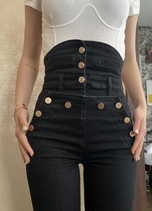 Elisabetta franchi оригинальные джинсы корсет скинни пуговицы высокая посадка